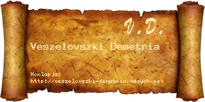 Veszelovszki Demetria névjegykártya